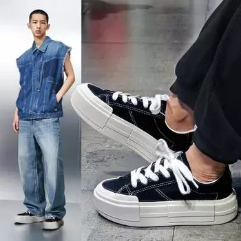 Модные кроссовки большого размера в одном стиле для пар 2024 года, повседневная и модная обувь для скейтбординга, простая и универсальная женская обувь на платформе 36 белый