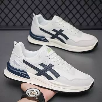 Модные кроссовки для бега мужские износостойкие легкие дышащие мужские спортивные туфли удобные нескользящие мужские кроссовки Zapatillas Mujer 7 синий