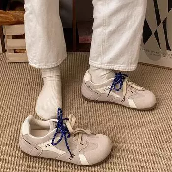 Модные кроссовки Forrest Gump на платформе в стиле ретро для женщин 2025 года, новые весенне-осенние легкие повседневные спортивные туфли с низким верхом 35 бежевый