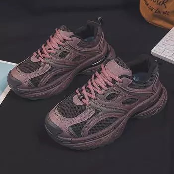 Модные кроссовки Ins Trendy Dad Shoes Light Running Shoes Летние повседневные кроссовки из сетчатой ткани с дышащей белой отделкой для женщин 35