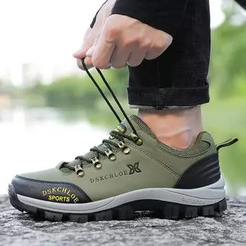 Модные кроссовки, износостойкие кроссовки, уличная нескользящая походная обувь, большой размер 38 зелёный