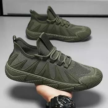 Модные кроссовки, легкие повседневные туфли, мужские кроссовки на платформе, нескользящие, мужские спортивные туфли, мужские сетчатые, дышащие, удобные 41 чёрный