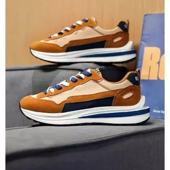 Модные кроссовки на платформе для мужчин, дышащая повседневная обувь, спортивная обувь на танкетке, прогулочная обувь, цветная обувь для мужчин, новинка 2024 года 39 чёрный