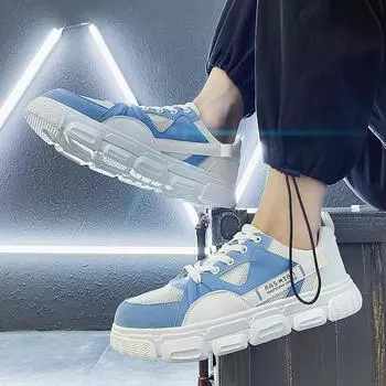 Модные кроссовки на платформе, сетчатые повседневные спортивные туфли 2024 года, удобные дышащие кроссовки для бега на шнуровке Zapatillas Hombre 6.5