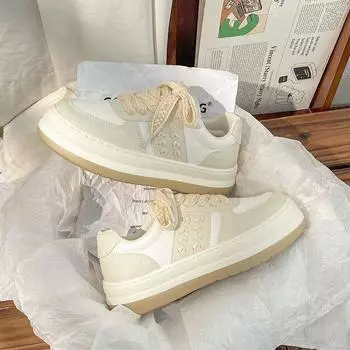 Модные кроссовки на плоской подошве на вулканизированной платформе, женские повседневные спортивные парусиновые туфли, женская обувь для тенниса, бега Kawaii, женская обувь 35 бежевый
