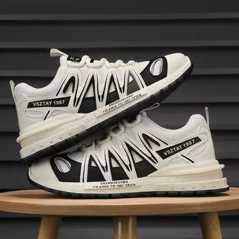 Модные кроссовки Обувь для мужчин Повседневная обувь Повседневные кроссовки Прогулочная обувь Противоскользящая походная обувь для тренировок 39 белый/красный