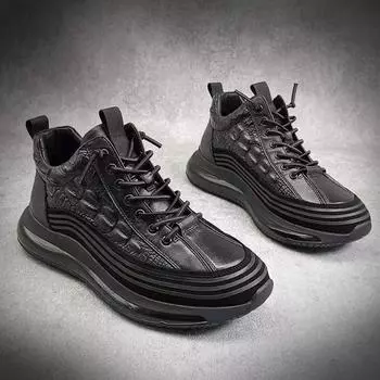 Модные кроссовки Обувь Мужская 2024 Новые кроссовки на шнуровке для мужчин Удобная мужская обувь Мужская повседневная обувь для ходьбы Плюс Размер Zapatos De Hombre 38 чёрный