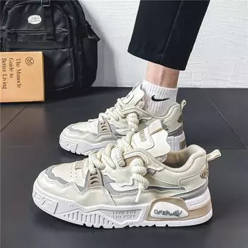 Модные кроссовки осень-весна для мужчин, вулканизированные туфли на платформе, модные белые кожаные туфли, повседневные кроссовки для мужчин, мужские кроссовки 39