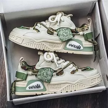 Модные кроссовки осень-весна для мужчин, вулканизированные туфли на платформе, модные белые кожаные туфли, повседневные кроссовки для мужчин, мужские кроссовки 39 хаки