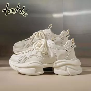 Модные кроссовки с толстой подошвой для увеличения бега и фитнеса, удобные кроссовки 2024 года, модная повседневная нескользящая спортивная обувь для женщин, весна-лето 35