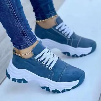 Модные кроссовки Женская обувь 2024 года, новые модели парусиновых туфель, повседневная женская спортивная обувь на плоской подошве со шнуровкой для взрослых, Zapatillas Mujer Chaussure Femme 36 чёрный