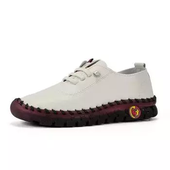 Модные кроссовки, женская обувь, кожаные мокасины, женская обувь, удобные туфли без застежек, ручная работа, туфли для мам, Zapatillas De Mujer 35 красный