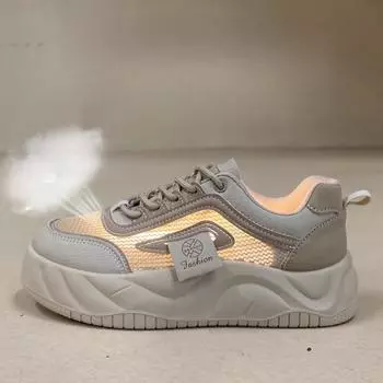 Модные кроссовки женские новые весенние туфли на платформе женские туфли с мягкой подошвой нескользящие туфли-лодочки для широкой и толстой ноги 35