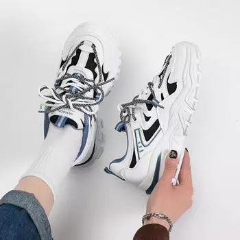 Модные кроссовки женские весна осень новые повседневные кроссовки на платформе вулканизированные туфли женские туфли на плоской подошве со шнуровкой для женщин 35