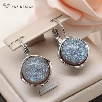 Модные круглые цветные серьги-подвески из смолы для женщин, изящные ювелирные изделия, розовое золото, повседневные аксессуары