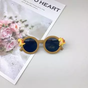 Модные круглые детские очки, аксессуары для медведей, милые детские солнцезащитные очки-тенты, солнцезащитные очки