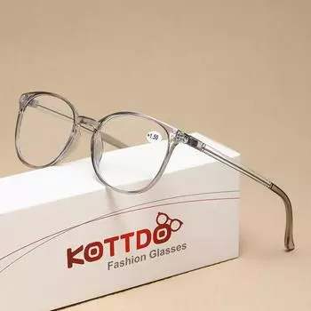 Модные круглые очки для чтения с защитой от синего света, пресбиопии, гиперметропии, винтажные компьютерные очки для чтения +4.0 серый