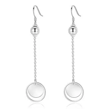 Модные круглые серьги-крючки для девочек, одинаковые серьги, темпераментные индивидуальные маленькие свежие длинные серьги с бахромой