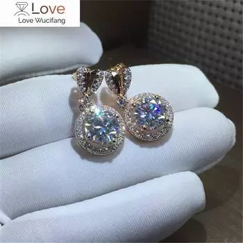 Модные круглые серьги-подвески серебряного/золотого цвета с фианитами для женщин, блестящие, изысканные, новые серьги для помолвки, украшения для вечеринок