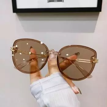 Модные круглые солнцезащитные очки для женщин, винтажные темно-коричневые солнцезащитные очки в корейском стиле, солнцезащитные очки для путешествий, пляжные очки с защитой UV400