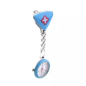 Модные круглые треугольные часы медсестры врача, подвесные карманные часы с клипсой для кармана AVE синий