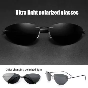 Модные крутые поляризованные солнцезащитные очки сверхлегкие без оправы мужские солнцезащитные очки для вождения на открытом воздухе для рыбалки солнцезащитные очки