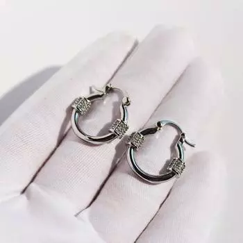 Модные крутые премиальные микро-инкрустированные циркониевые круглые серьги женские легкие роскошные темпераментные серьги-пряжки для поездок на работу 431 золотой