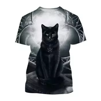 Модные крутые рубашки с круглым вырезом для мужчин и женщин с 3D-принтом, милые очаровательные домашние животные, кошки, собаки, животные, летние рубашки с короткими рукавами S