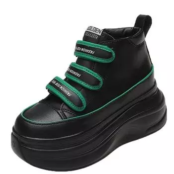 Модные крутые высокие кроссовки женские осенние новые толстые подошвы Muffin Daddy Shoes европейский взрывной стиль короткие ботильоны 34 бежевый