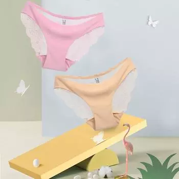 Модные кружевные трусики больших размеров, бесшовное сексуальное женское белье, прозрачные удобные невидимые трусики M белый