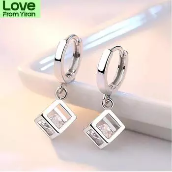 Модные кубические сверкающие циркониевые подвески-серьги для женщин, свадебные украшения, рождественские подарки S-E228