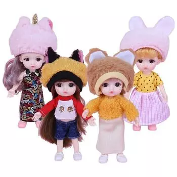 Модные куклы Молли 16-17 см, платья с животными, кукольный костюм, одежда для куклы, красивый кукольный наряд