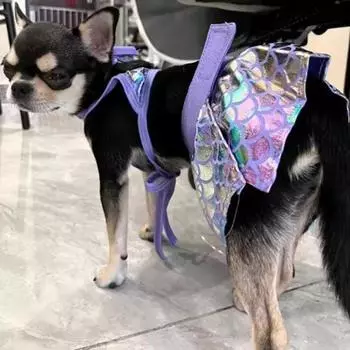 Модные купальники для домашних животных с рисунком в виде рыбьей чешуи, пляжная юбка для собак, забавное платье для собак и щенков и кошек XS розовый