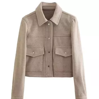 Модные куртки для женщин, осенняя мода, однотонная куртка с передними карманами и пуговицами, длинный рукав, элегантная женская повседневная верхняя одежда, пальто S зелёный