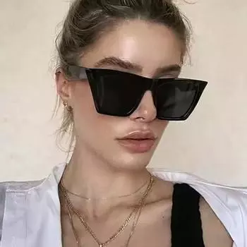 Модные квадратные солнцезащитные очки для мужчин и женщин, большие солнцезащитные очки «кошачий глаз», классические очки для активного отдыха