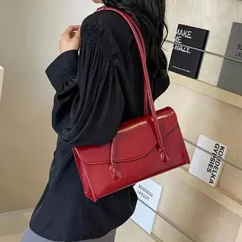 Модные квадратные сумки через плечо из искусственной кожи с простым замком, высокое качество, классический стиль для женщин