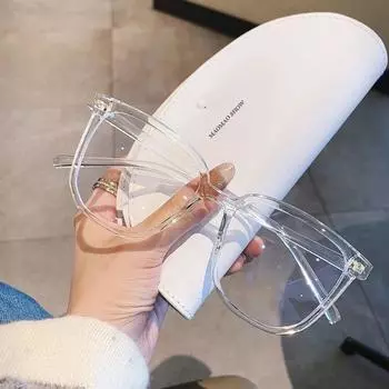 Модные квадратные сверхлегкие синие блокирующие очки для девочек, простые очки в стиле ретро с синей легкой рамкой, прозрачные очки для женщин