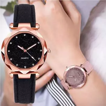 Модные кварцевые часы со стразами и поясом, роскошные замшевые часы