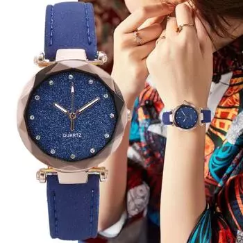 Модные кварцевые часы «Звездное небо» для девочек, лучшие роскошные женские наручные часы, подарки для друга, семьи чёрный