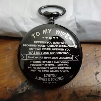 Модные кварцевые карманные часы с лазерной гравировкой