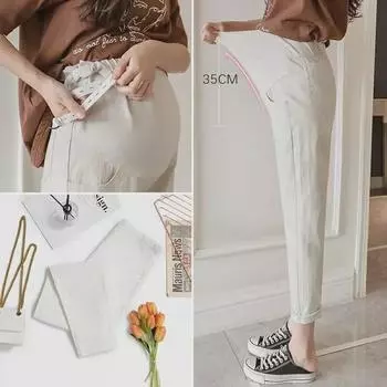 Модные леггинсы для беременных с девятью точками: Легкие повседневные брюки на весну и осень XL (120-135 jin) чёрный