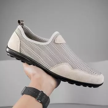 Модные легкие мужские повседневные туфли, дышащие, без застежек, мужские повседневные кроссовки, нескользящие, мужские туфли на плоской подошве, для ходьбы на открытом воздухе, размер 36-47 36 чёрный