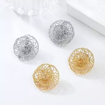 Модные легкие роскошные серьги-цветы для женщин - европейский и американский дизайн золотой