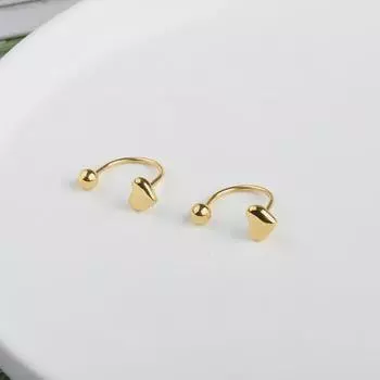 Модные легкие роскошные серьги-каффы из бисера золотой