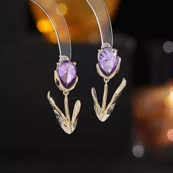 Модные легкие роскошные серьги-тюльпаны из серебра 925 пробы, нишевый дизайн, милые и свежие темпераментные серьги-гвоздики розовый