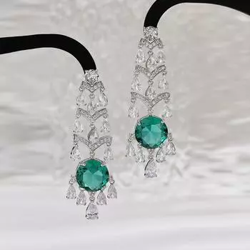 Модные легкие роскошные тяжелые промышленные серьги слегка инкрустированные цирконием капли воды бахромчатые серьги универсальные женские серьги серебряный
