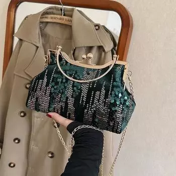 Модные легкие роскошные женские сумки через плечо, новые горячие продажи, трендовые женские сумки через плечо с пайетками