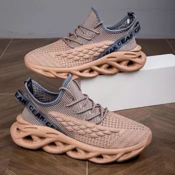 Модные легкие сетчатые мужские повседневные туфли, удобная спортивная обувь, дышащие кроссовки для бега, мягкие нескользящие кроссовки для ходьбы, большие размеры 39