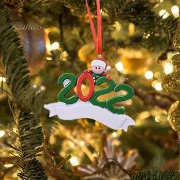 Модные легко повесить 2022 елочные украшения с числовым узором, рождественские бирки для членов семьи для дома