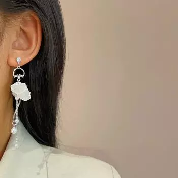 Модные лепестковые серьги с кисточками из жемчуга, женские элегантные бижутерия, подвески, серьги, женские украшения, аксессуары, подарки